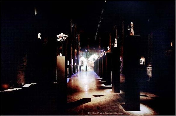 Irène Philips - GAMAYUN - Exhibition in the Chapel of the Brigittines in Brussels, 1997. Photo: JP Van den waeyenberg